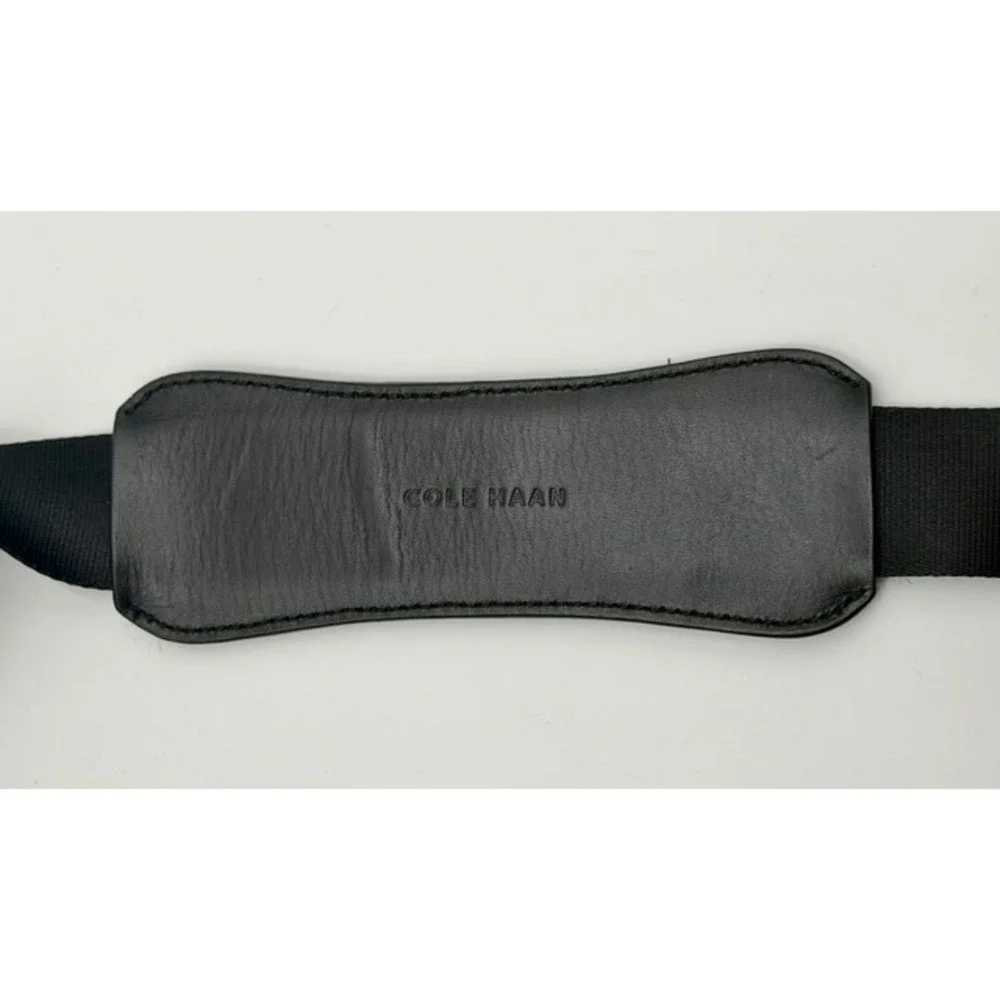 Cole Hann Black Nylon Leather Trim Laptop Messenger‎ Bag Briefcase Adj. Strap